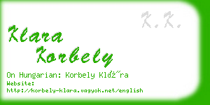 klara korbely business card